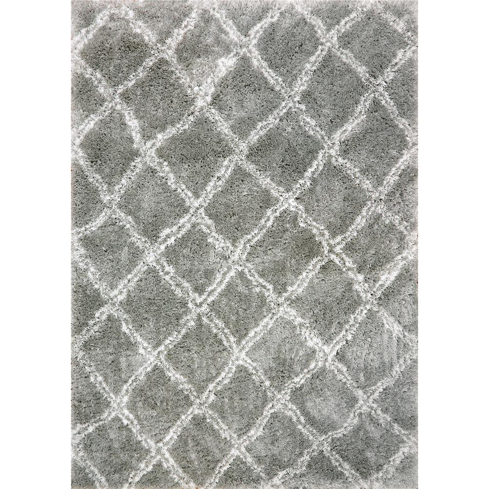 Dynamic Rugs 7432-900 Nordic 7.5 Ft. X 10.6 Ft. Rectangle Rug in Silver/White